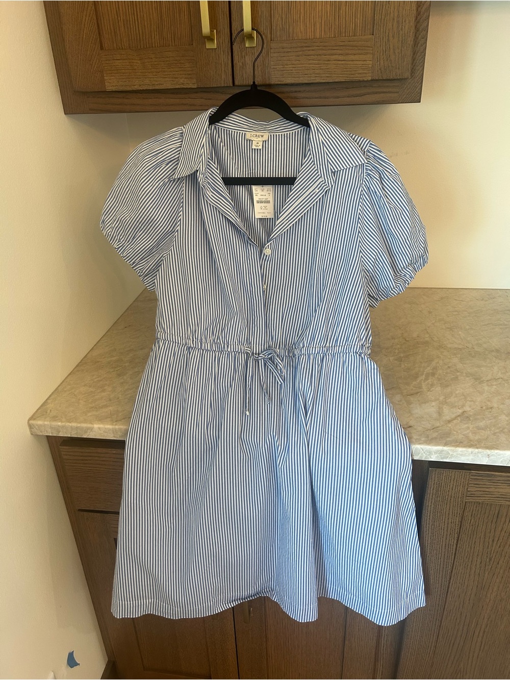 NWT J.Crew Light Blue & White Striped Dress